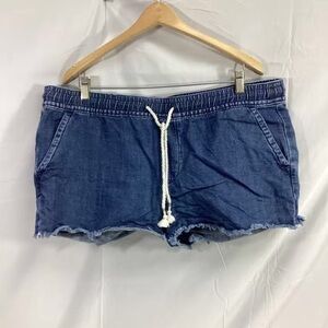 Blue Denim Drawstring Shorts